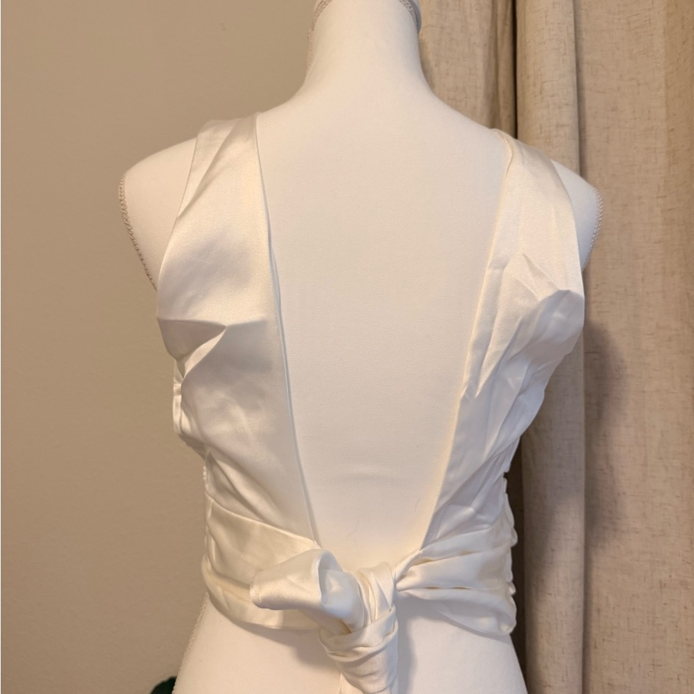 Zara White Satin Blouse